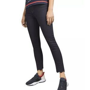 Ted Baker London Yesenia Embroidered Scalloped Hem Skinny Ankle Jeans Size 26